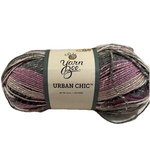 YARN BEE URBAN CHIC Purple JUNEBERRY BREEZE #08 Acrylic Cotton Yarn Skein‎ 3.5oz